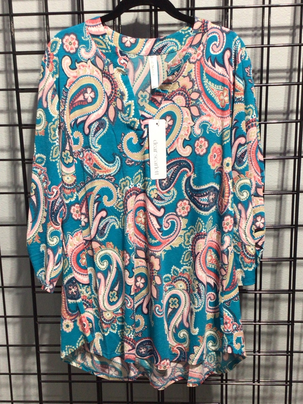 Women’s Teal Paisley Tunic Top
